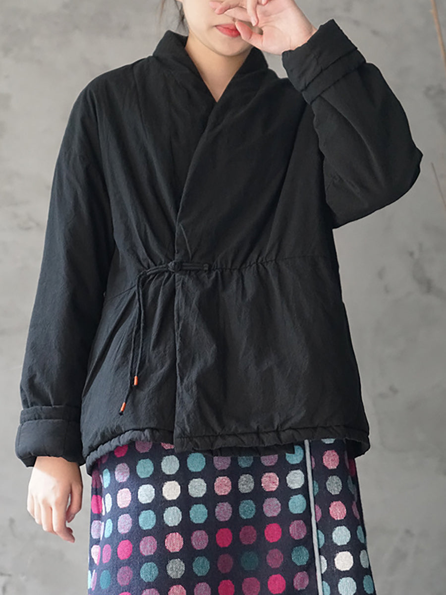 National Style Buckle Padded Coat