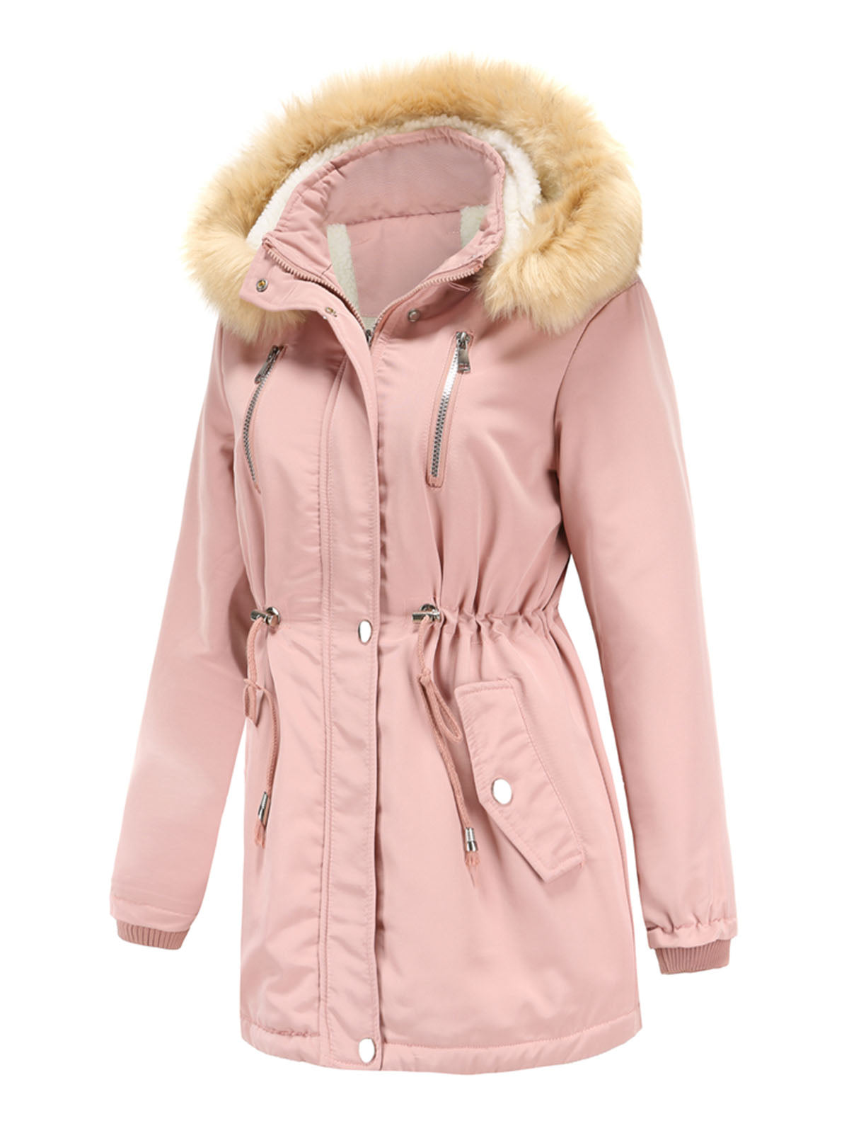 Coat Daily Lamb Wool Fall Winter Regular Midi Length Coat Color Oversized Coat