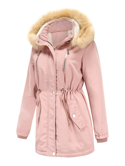 Coat Daily Lamb Wool Fall Winter Regular Midi Length Coat Color Oversized Coat