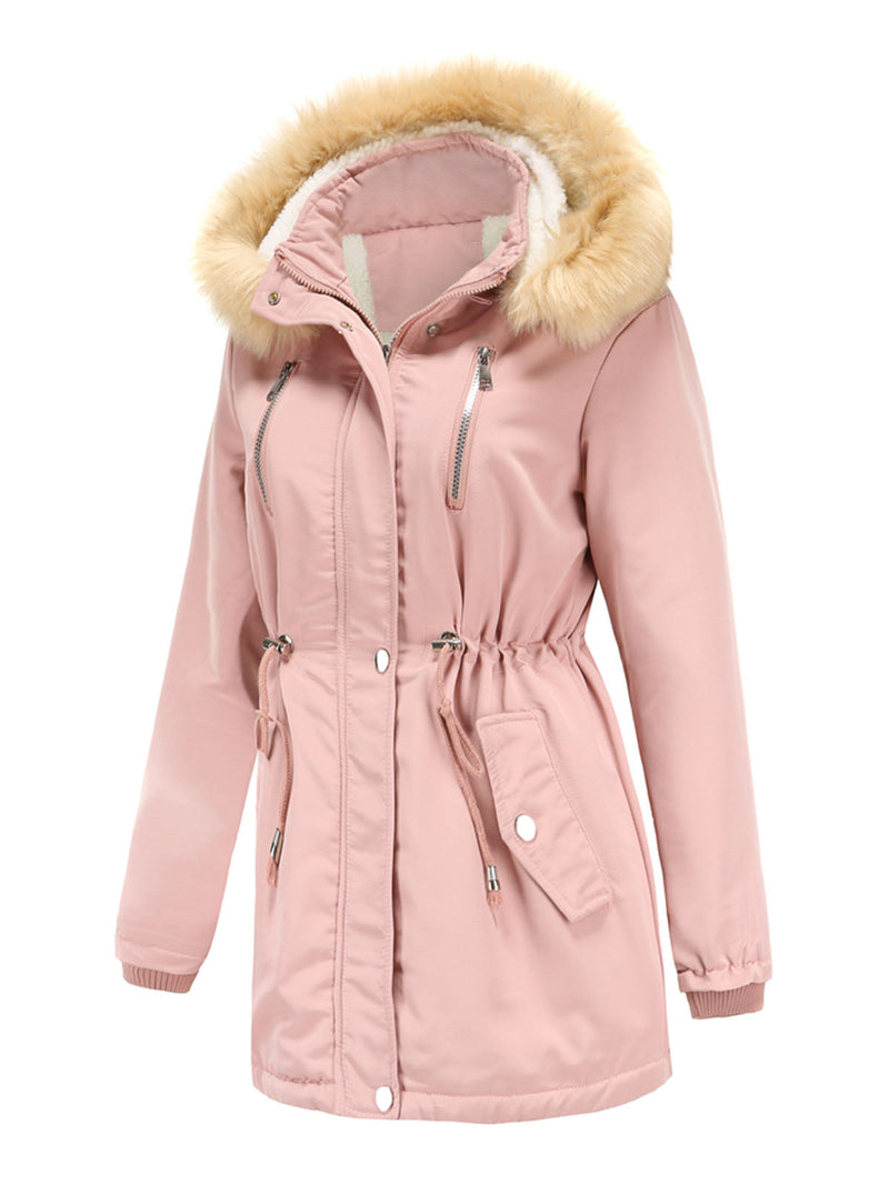 Coat Daily Lamb Wool Fall Winter Regular Midi Length Coat Color Oversized Coat