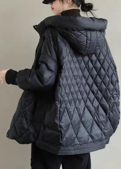 Khaki Zip Up Duck Down Winter Down Coat