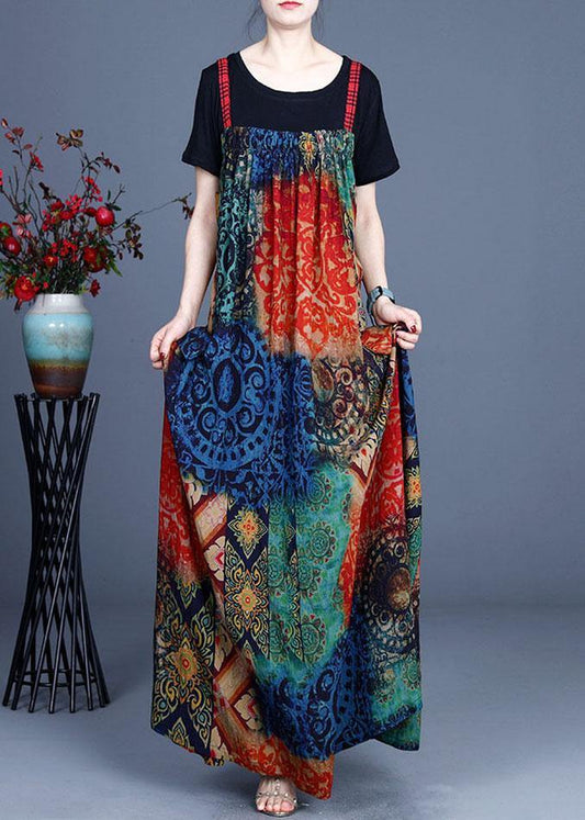 Summer Pleated and Irregular Suspender Skirt + T-shirt
