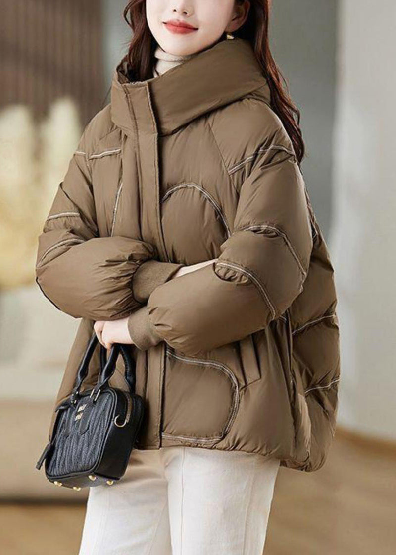 Brown Oversized Duck Down Down Coat Winter