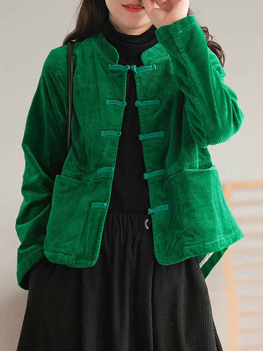 - Corduroy Breasted Pocket Coat