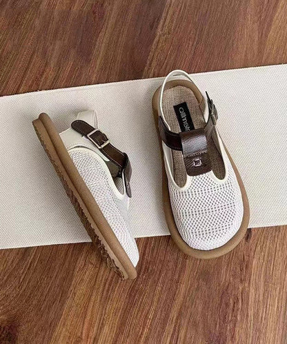 Beige Breathable Mesh Splicing Hiking Sandals