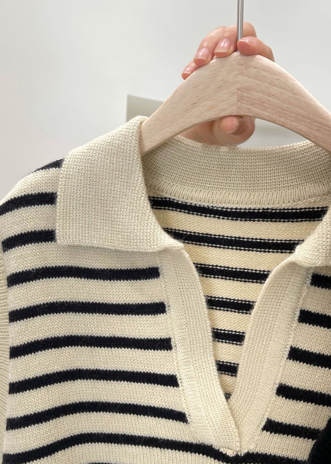 Peter Pan Collar Striped Knit Vest Tops Sleeveless