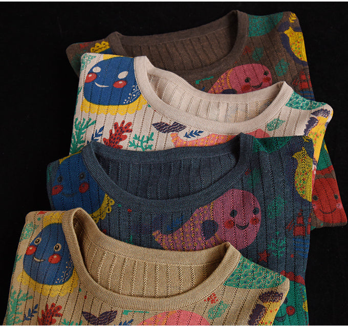 -print Cotton-knit Top