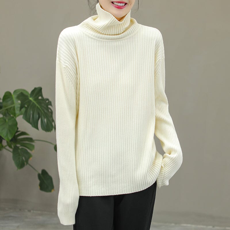 Stripe Knitted Turtleneck Winter Sweater