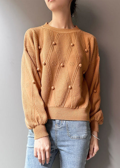 Khaki Cozy Patchwork Knit Sweaters Fall