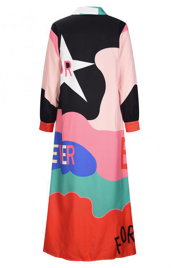 Nash Fun Print Loose Shirt Dress