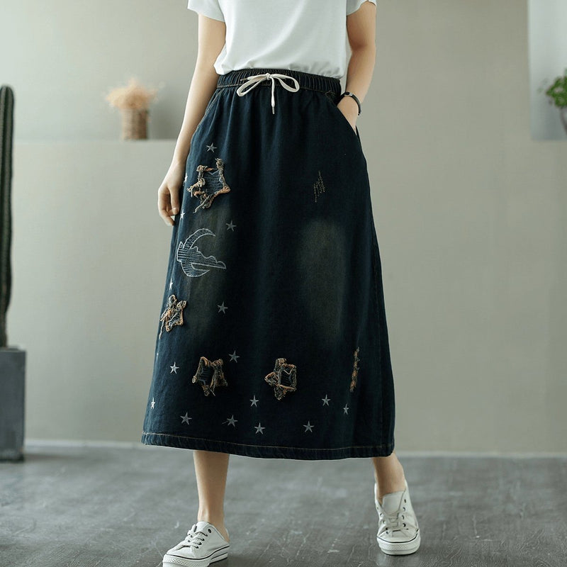 And Cozy Wild Long Loose Denim Skirt