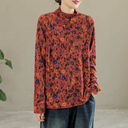 Retro Cotton High Collar Knitted Sweater