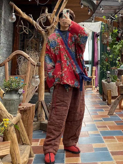 Lace-up Wadd Clothes Coat