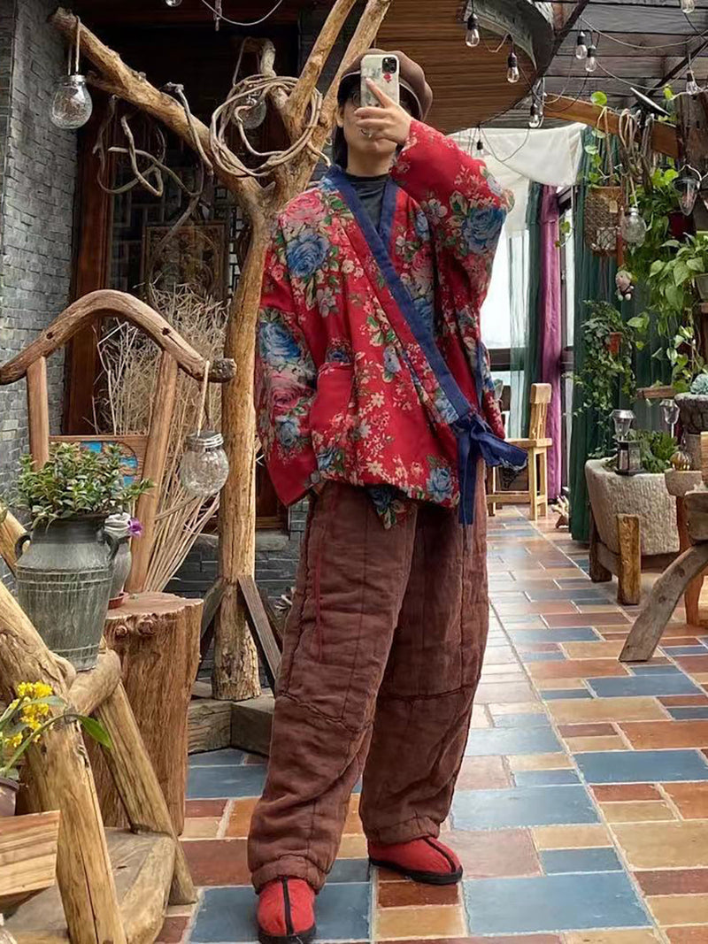 Lace-up Wadd Clothes Coat