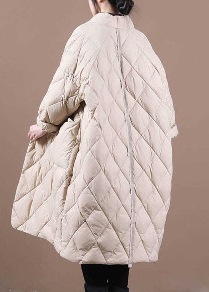 Italian Beige Warm Fine Cotton Filled Coats Winter