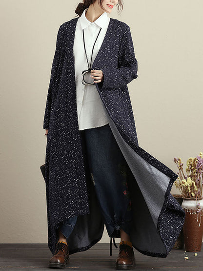 Cardigan Long Sleeves Blue Autumn Winter Coat for