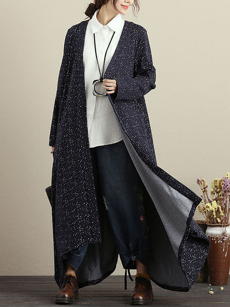 Cardigan Long Sleeves Blue Autumn Winter Coat for