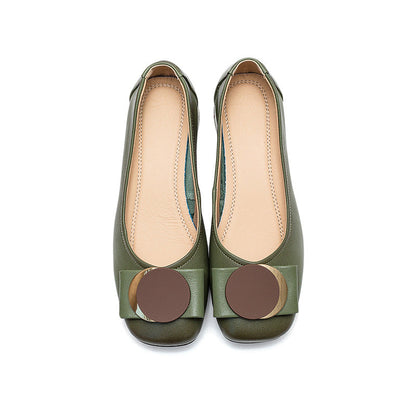 Spring Summer Retro Leather Wedge Shoes