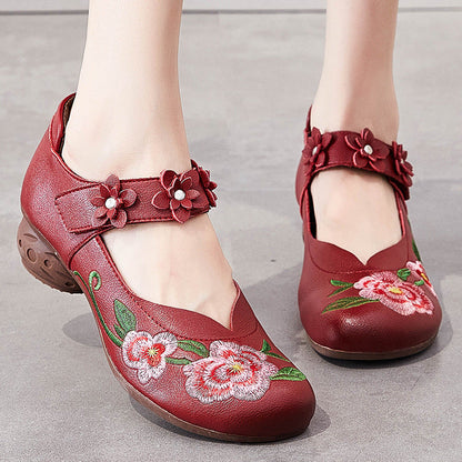 Embroidery Leather Shoes