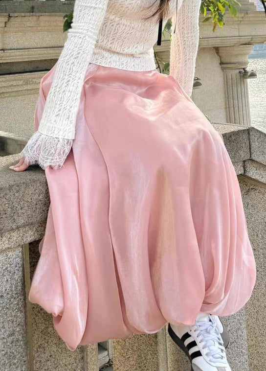 Pink High Waist Skirts Summer