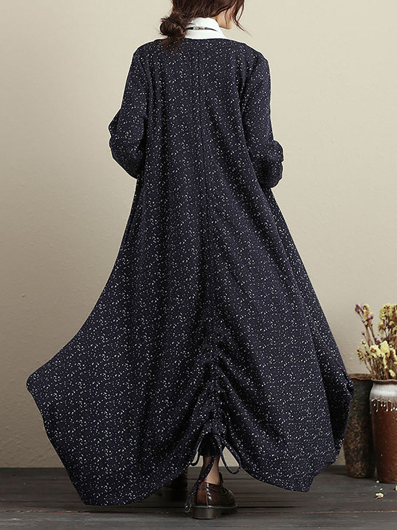 Cardigan Long Sleeves Blue Autumn Winter Coat for