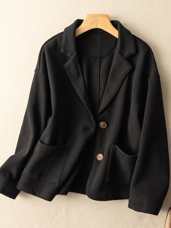Classic Loose Versatile Suit Coat in Color With Pockets