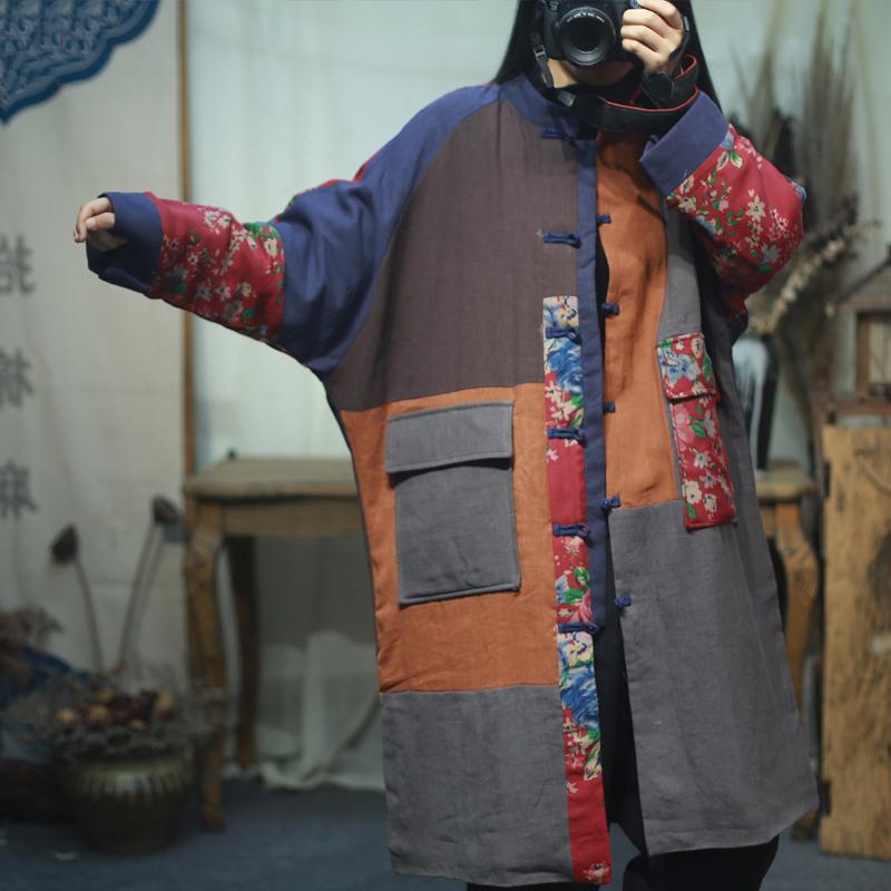 Chinese Style Patchwork Winter Coat