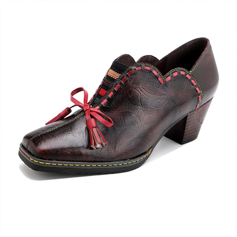 Leather Bowknot Shoes