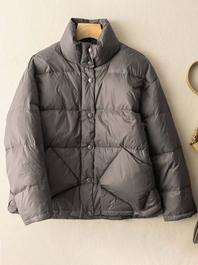 Lightweight and Loose Literary Short Version Down Jacket Coat