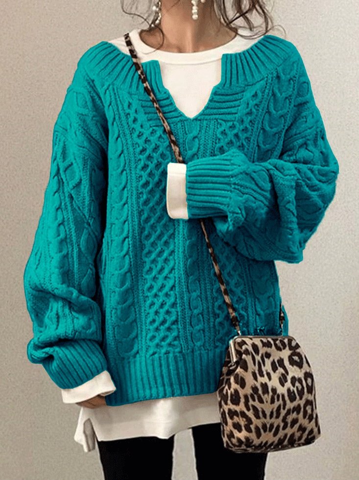 Sweaters Hemp Pattern Knitted Sweater