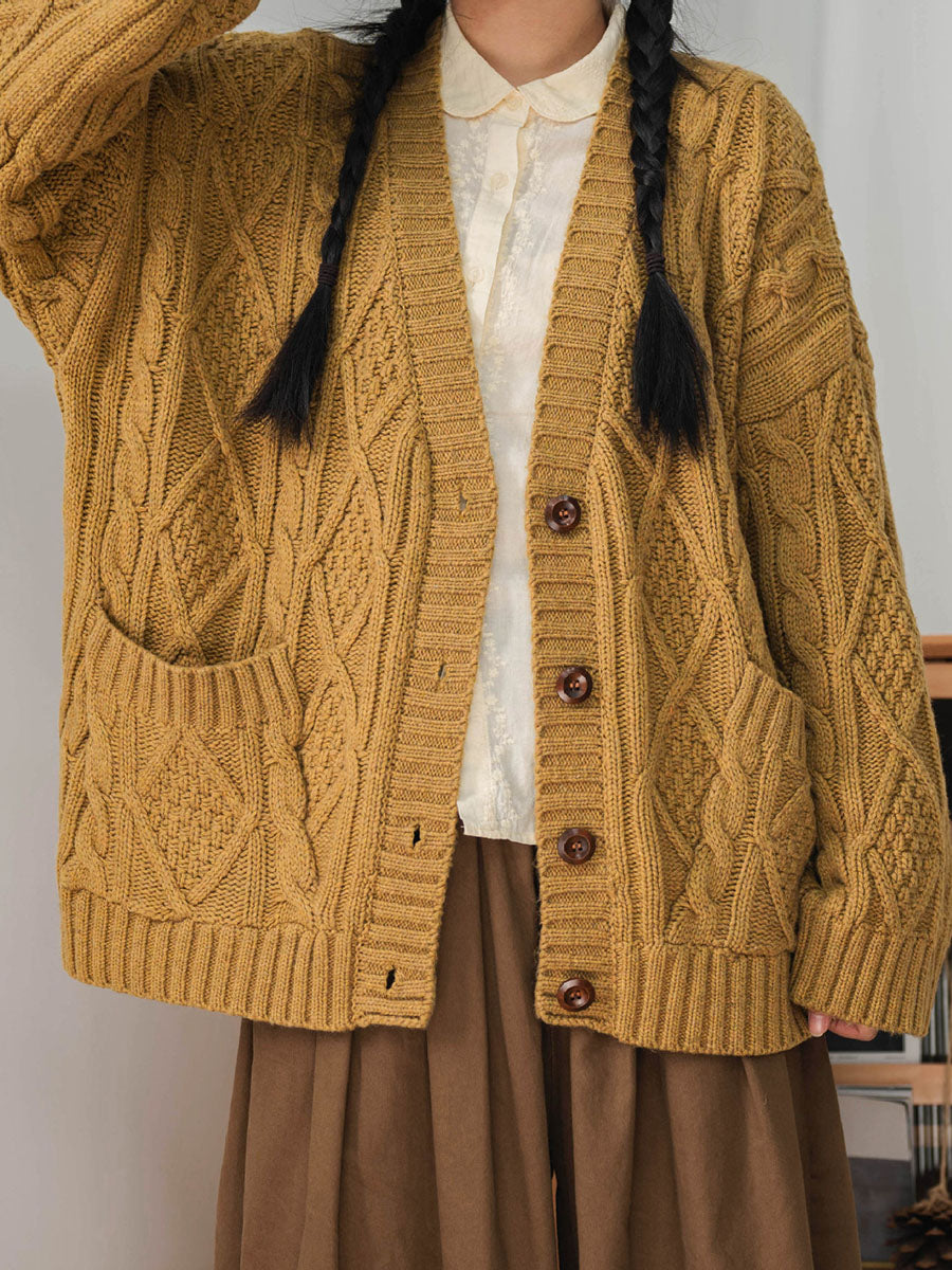 Winter Knitted Button Loose Sweater Cardigan