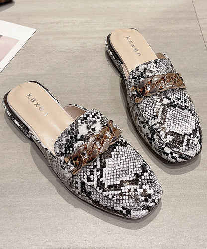 Green Serpentine Splicing Chain Slide Sandals