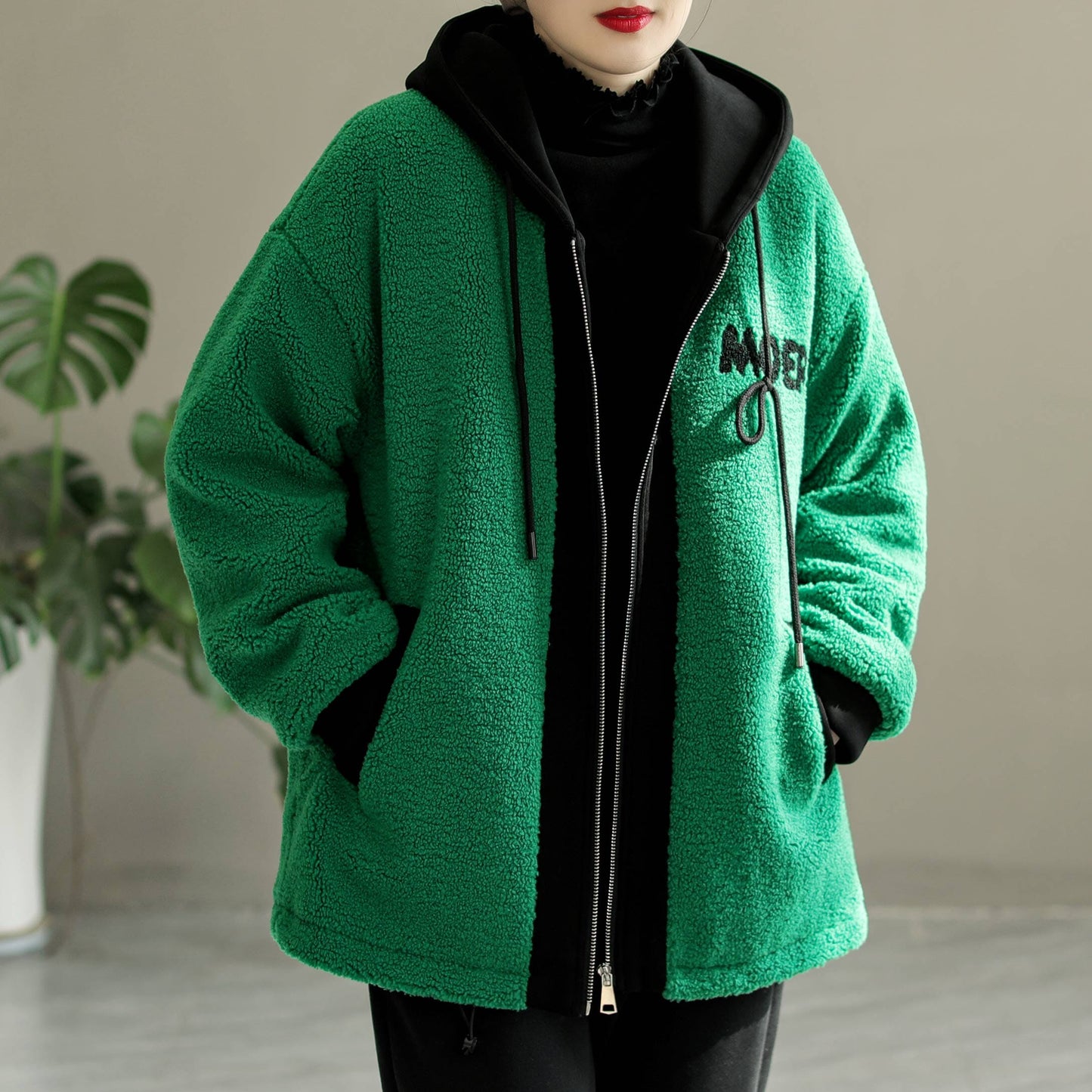 Winter Berber Fleece Patchwork Coat