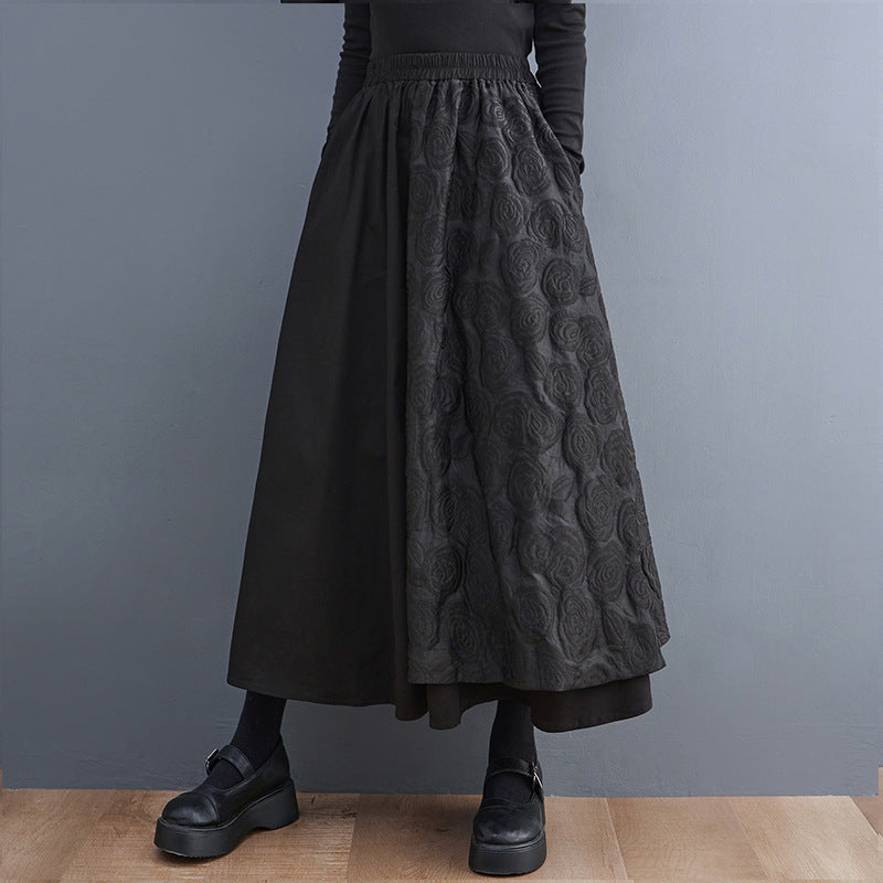 Loose Stitching Design Skirt