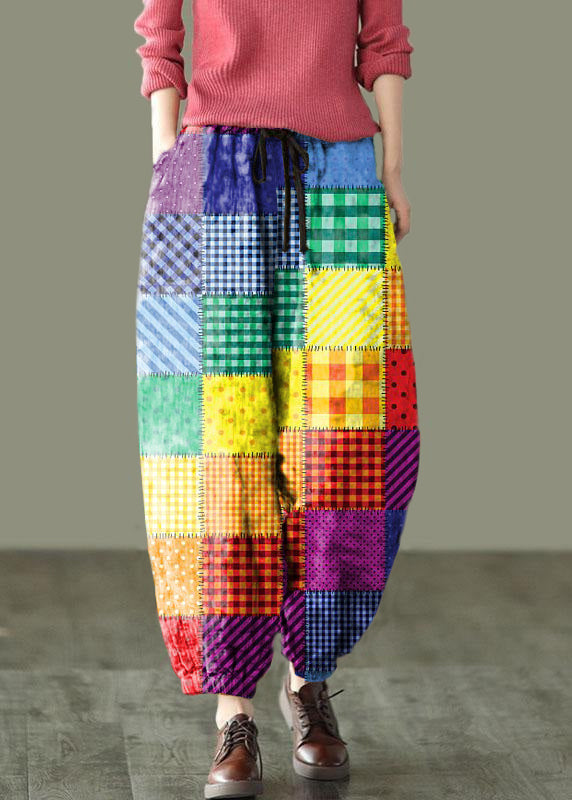 Sunset Print Fall Linen Harem Pants-limited Stock