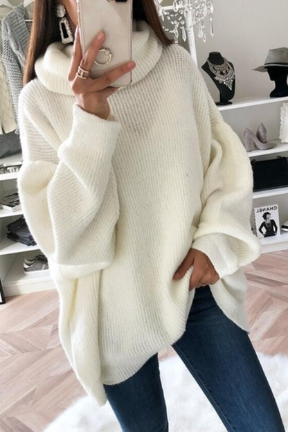 Color Turtleneck Knit Sweater