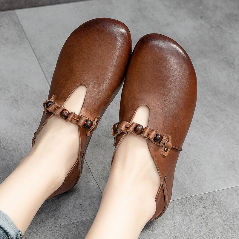 Spring Summer Retro Soft Leather Handmade Shoes