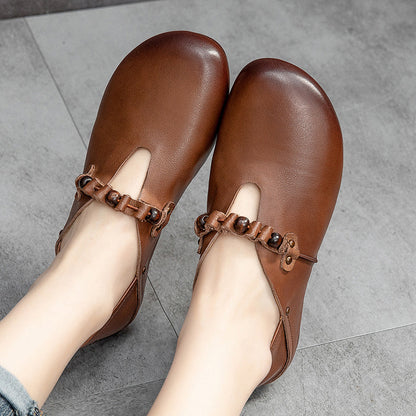 Spring Summer Retro Soft Leather Handmade Shoes