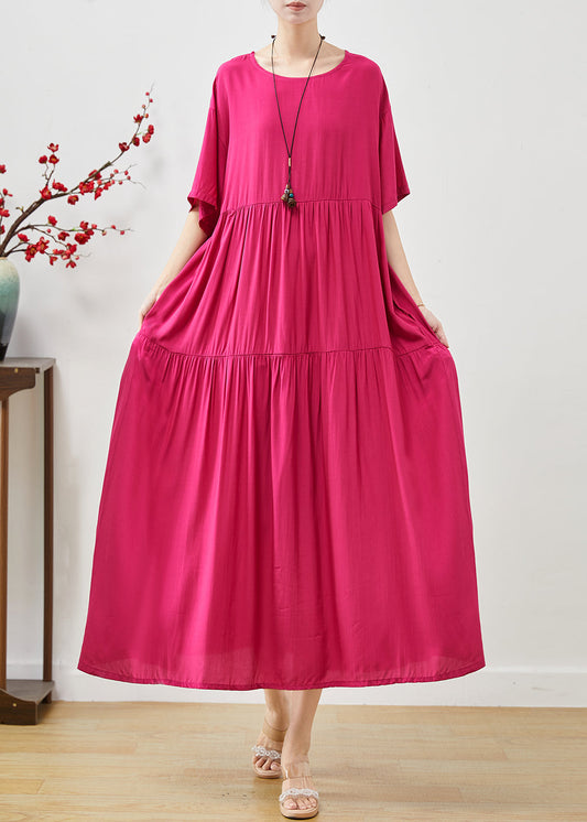Rose Oversized Patchwork Cotton Maxi Dresses Summer