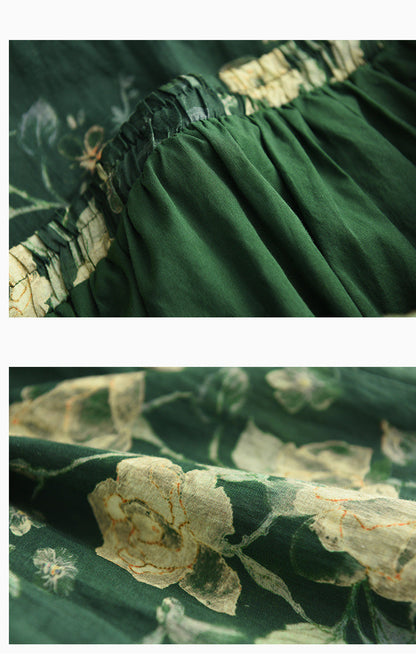Heavy Industry Printed Literary Fine Ramie Skirt