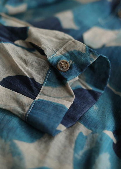 French Lapel Fall Tunic Wardrobes Blue Dotted Blouses