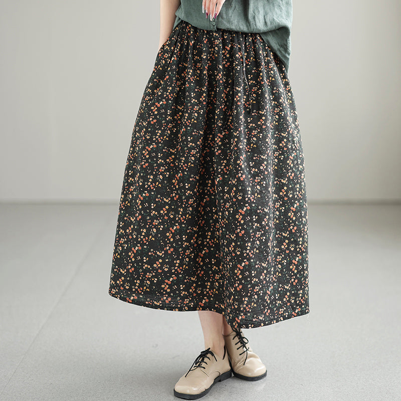 Cozy Loose A-linen Cotton Linen Skirt