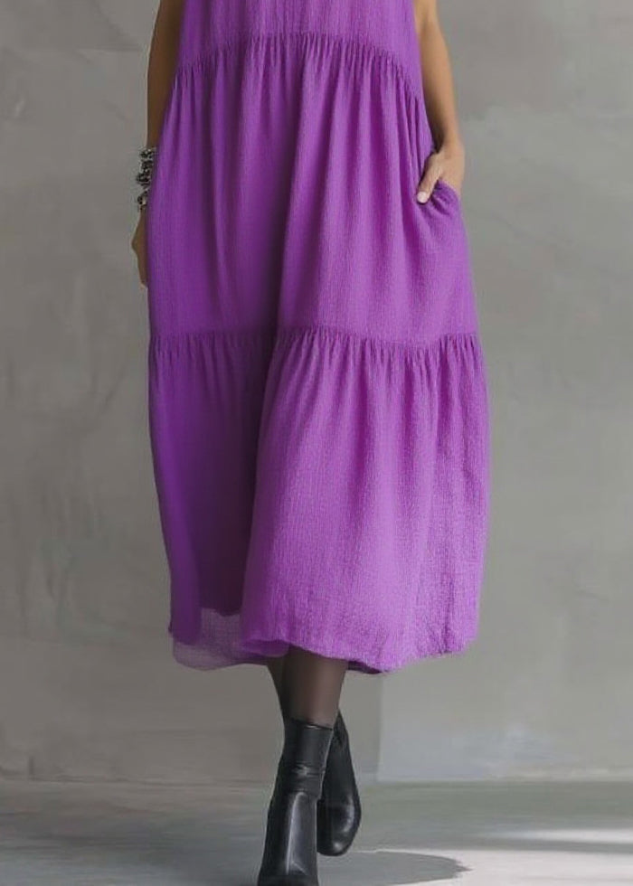Purple V Neck Patchwork Party Maxi Dress Butterfl Sleeve