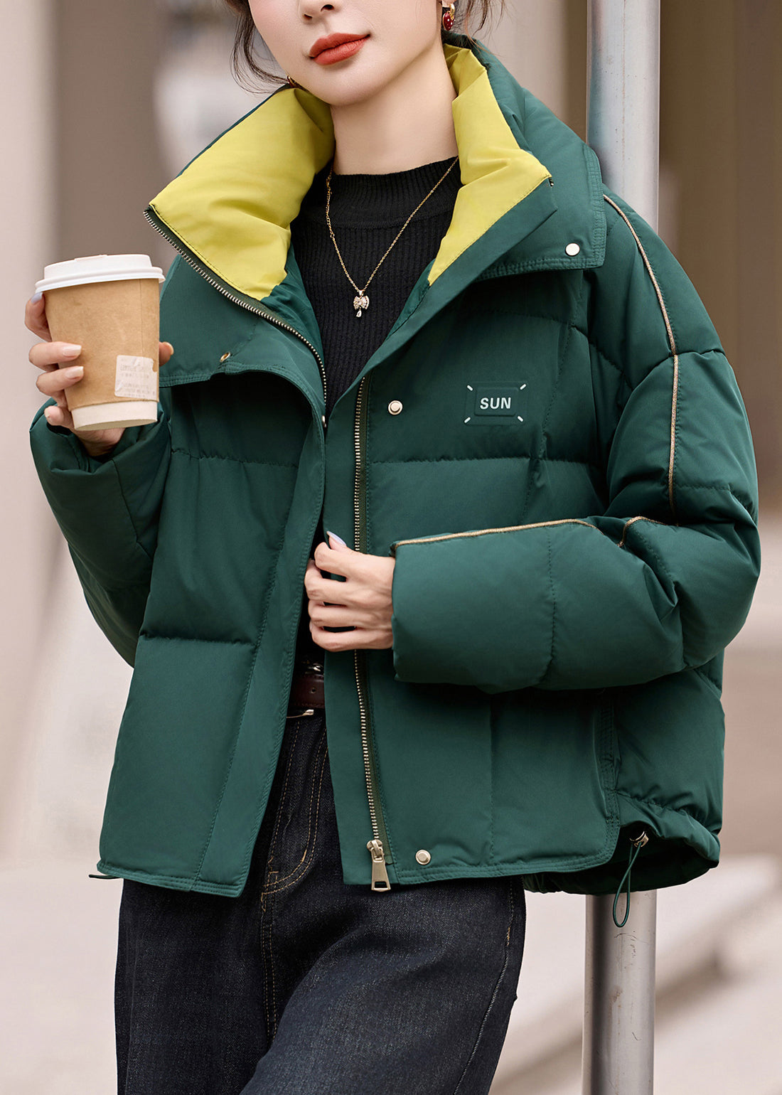 Red Oversized Warm Duck Down Puffer Coat Winter