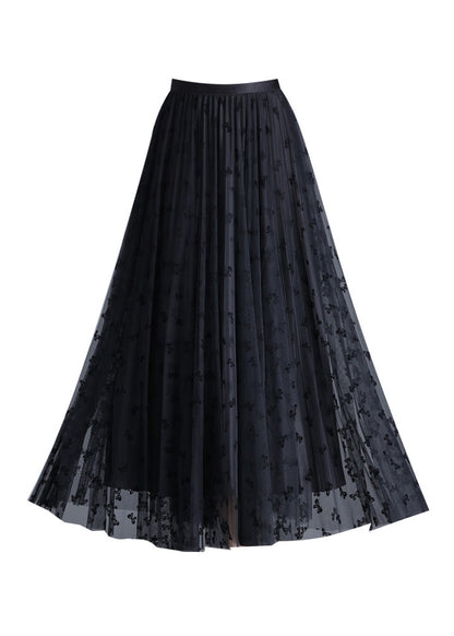 Black Wear on Both Sides Tulle a Line Skirts Spring