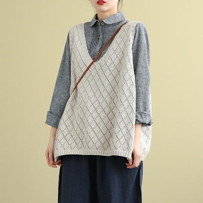 Retro Loose Knitted Sweater Vest