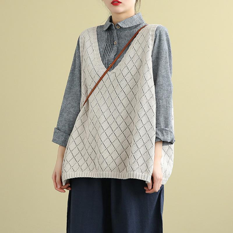 Retro Loose Knitted Sweater Vest