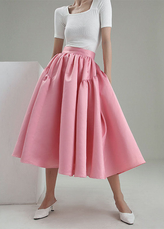 Pink Pleated Skirt Spring