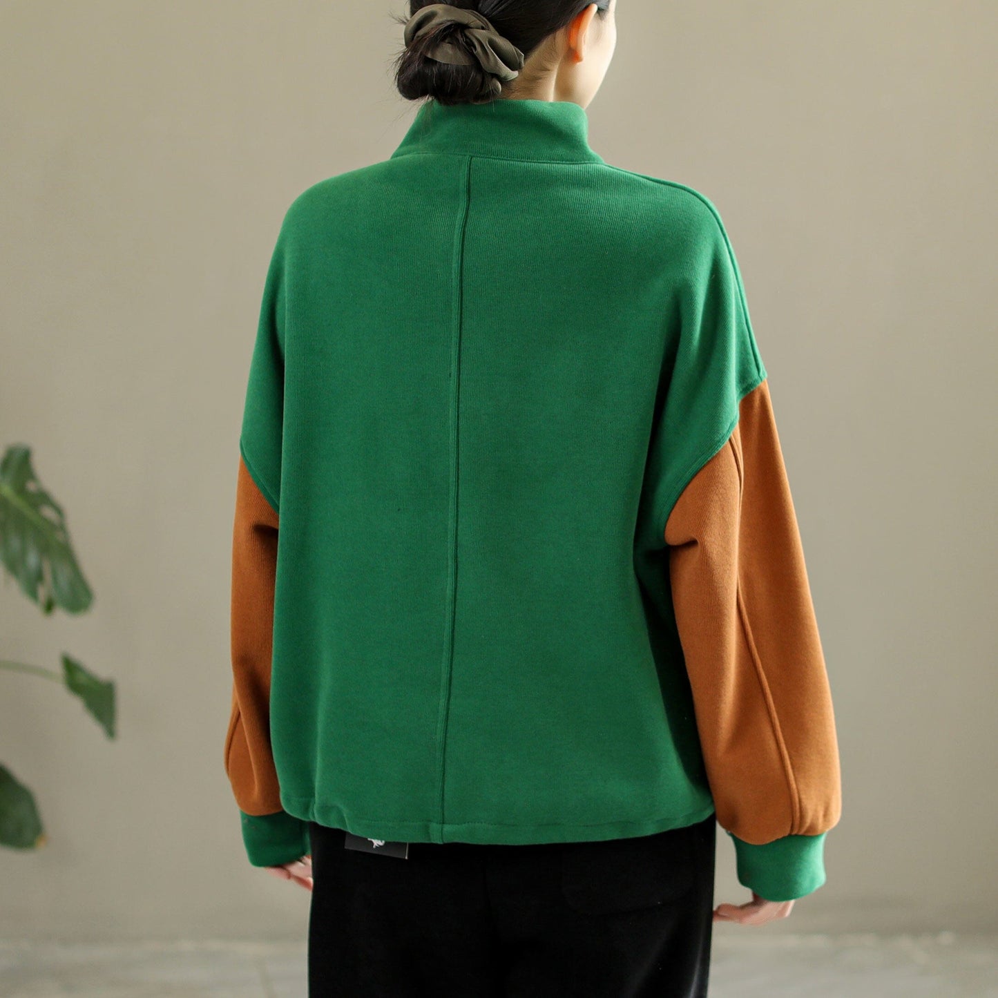 Winter Color Matching Loose Furred Sweater