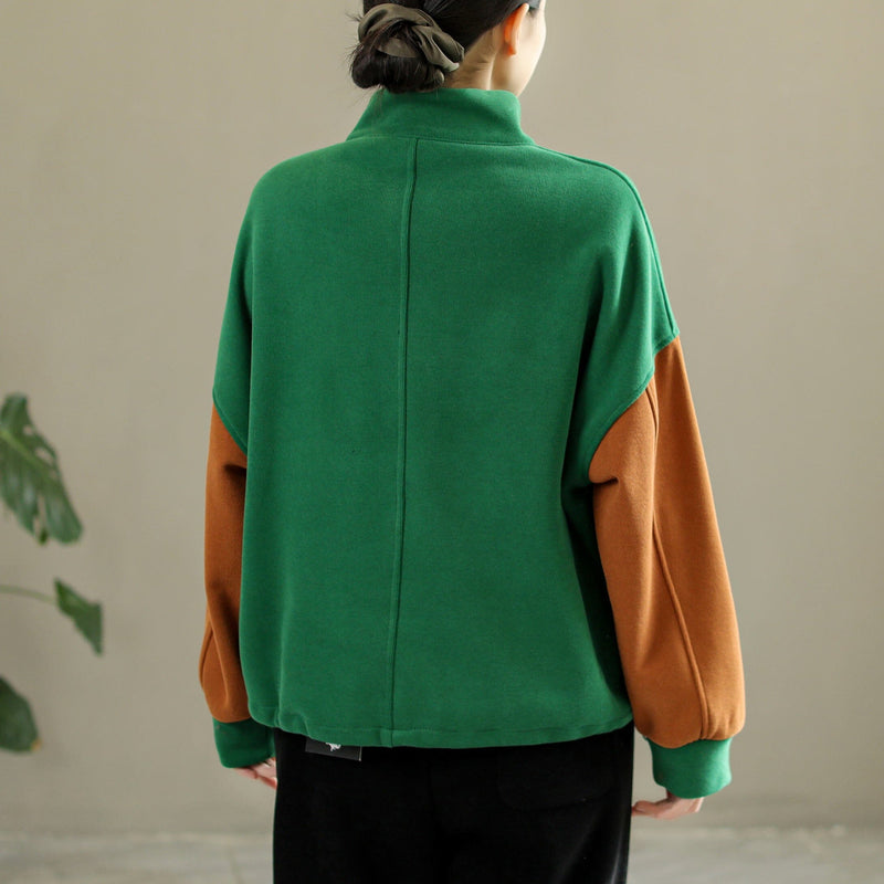 Winter Color Matching Loose Furred Sweater